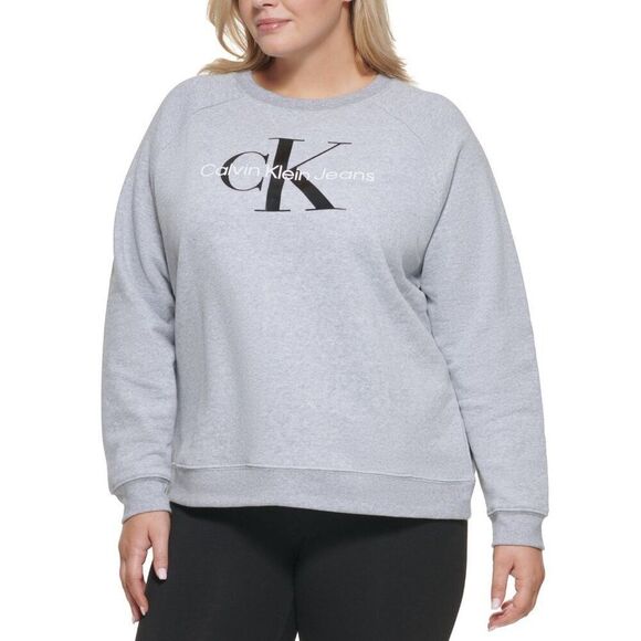 Calvin Klein Jeans Trendy Plus Size Size Sweatshirt, Pearl Color, Sz. 1X - Picture 1 of 9